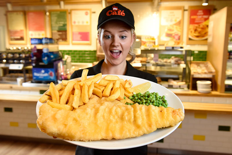 jumbo fish and chips for £8.50