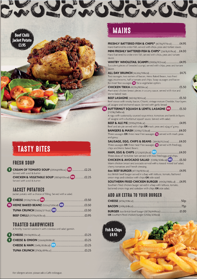 Our Morrisons Cafe Menu - Morrisons