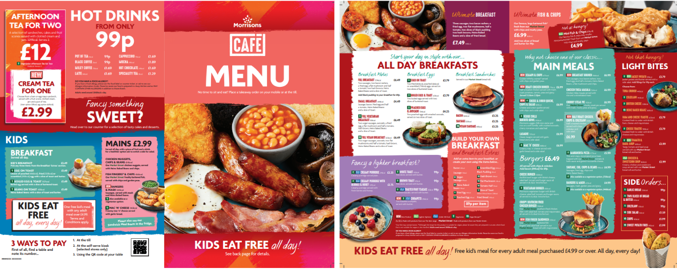 Our Morrisons Cafe Menu - Morrisons