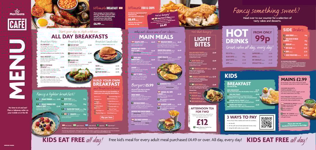 Our Morrisons Cafe Menu Morrisons
