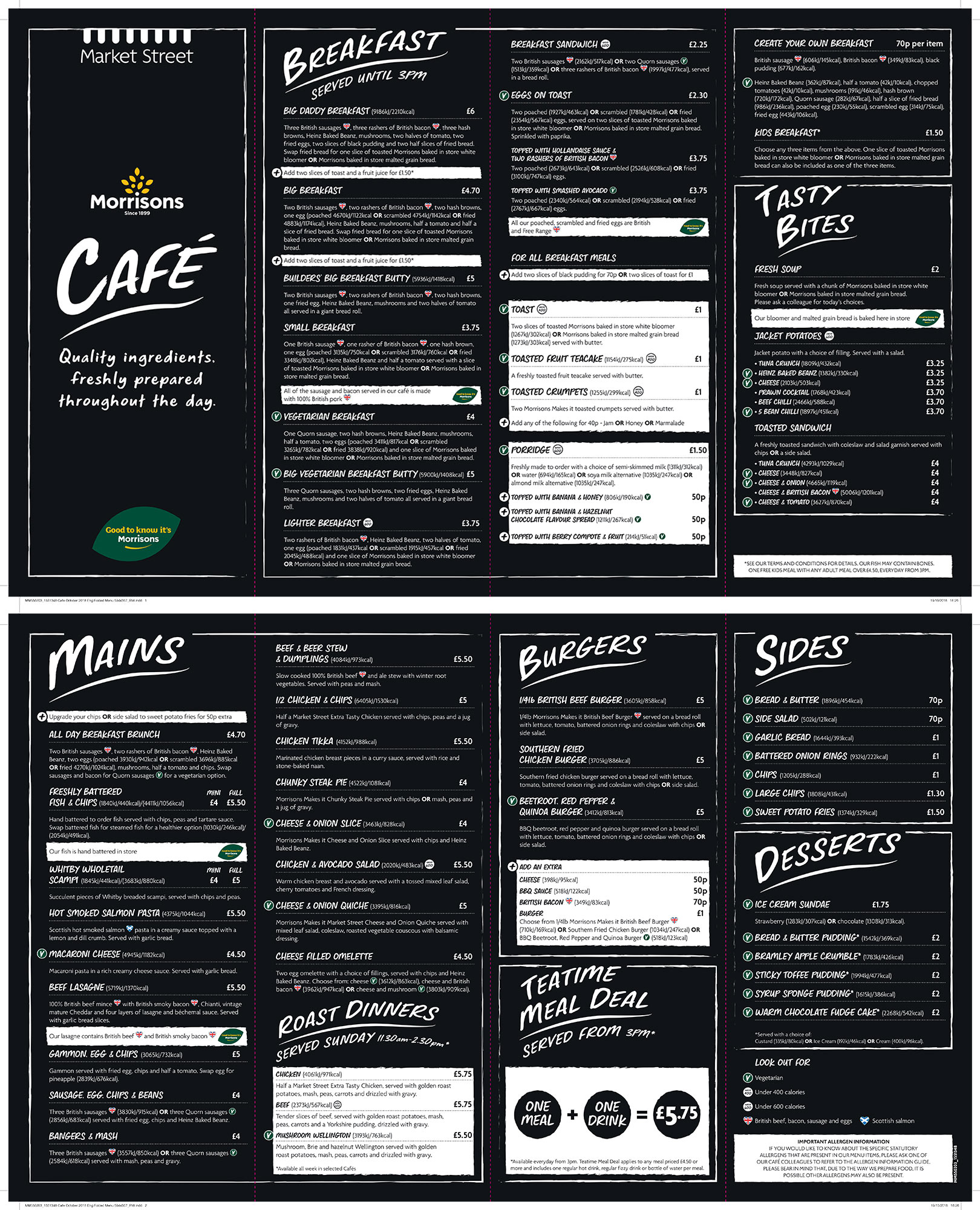 Our Morrisons Cafe Menu - Morrisons