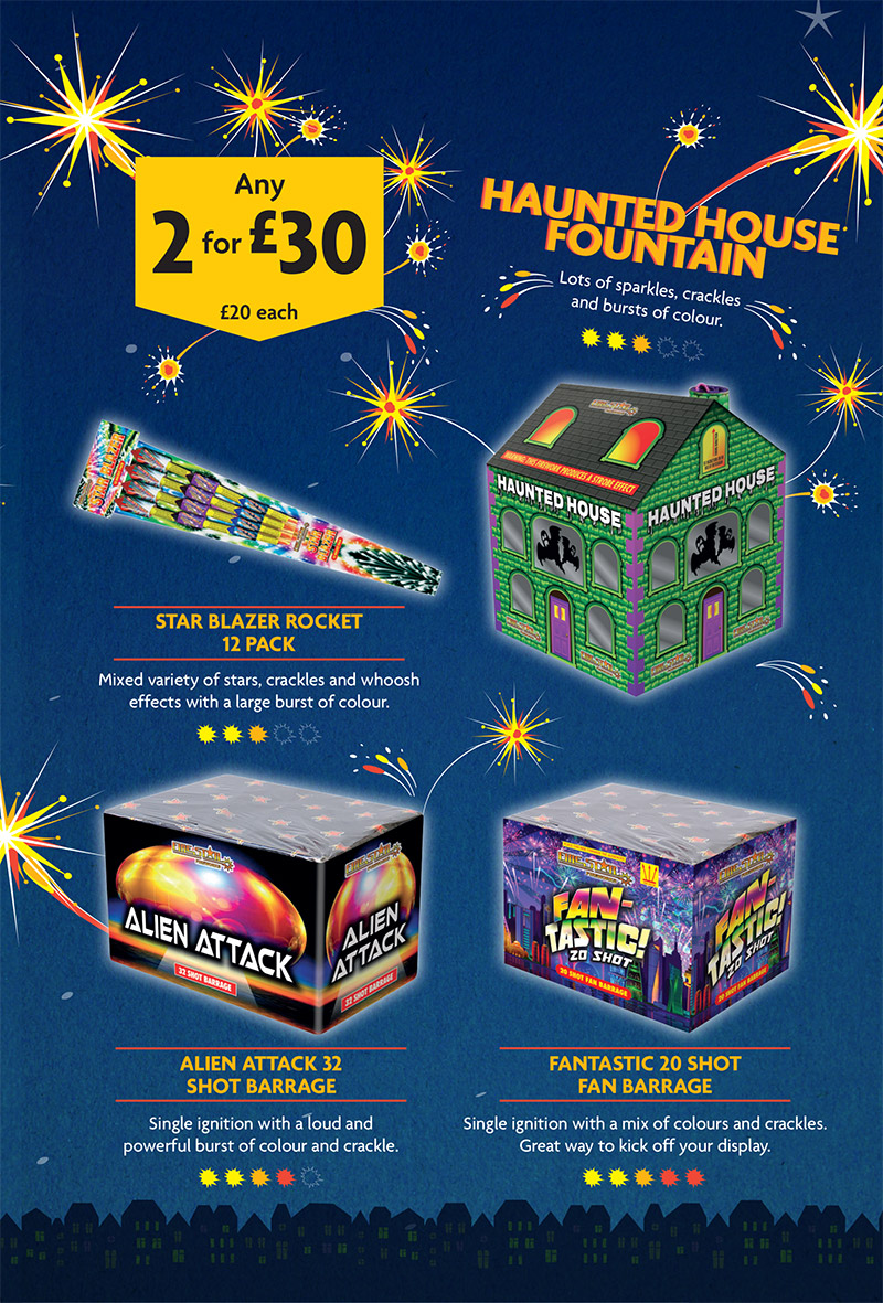 Fireworks available in store at Morrisons