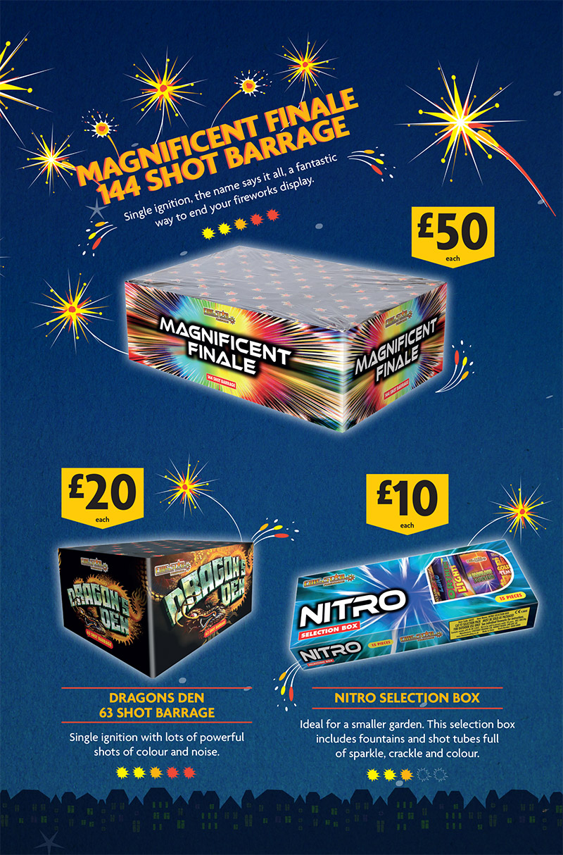 Fireworks available in store at Morrisons