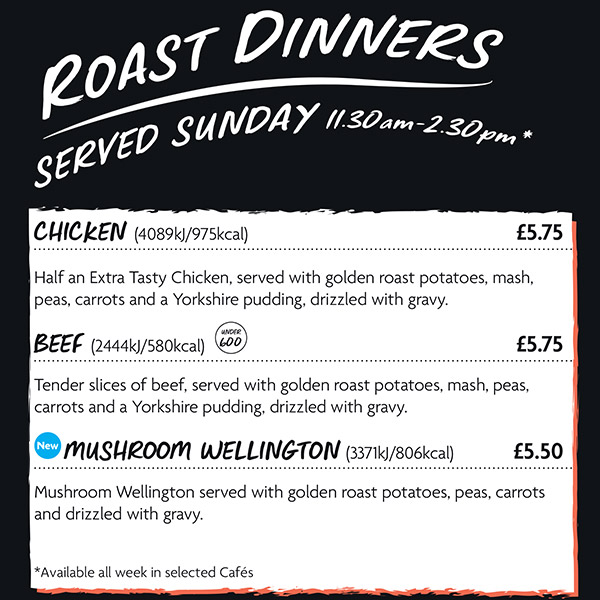 Our Morrisons Cafe Menu - Morrisons